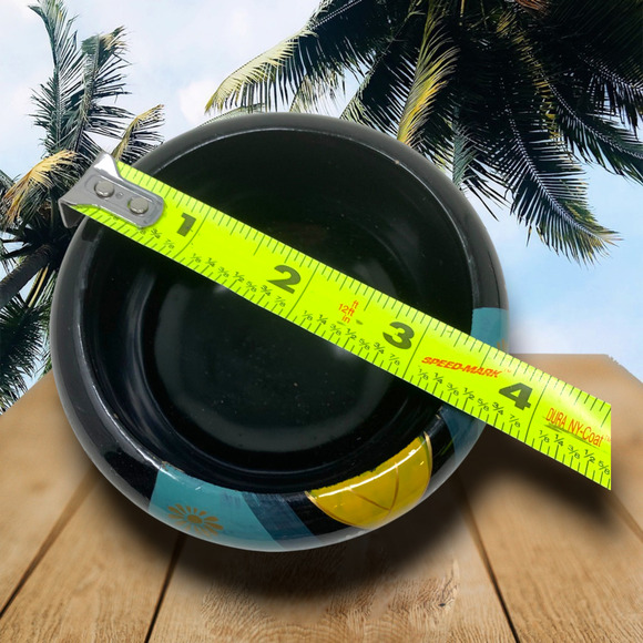 Vintage Japanese Painted Asian Lacquered Wood Trinket Dish Bowl Catchall - Picture 6 of 7